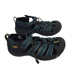 Keen Blue Canvas Leather Waterproof Newport Sandals Shoes Kids Size 3 US